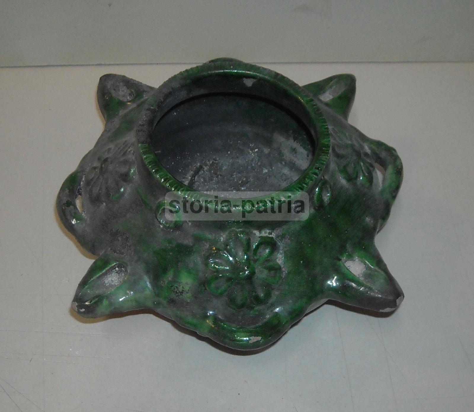 Inusuale Soprammobile, Decorativa Ceramica Smaltata Verde, Vaso Tipo Lampada, Utile immagine 10