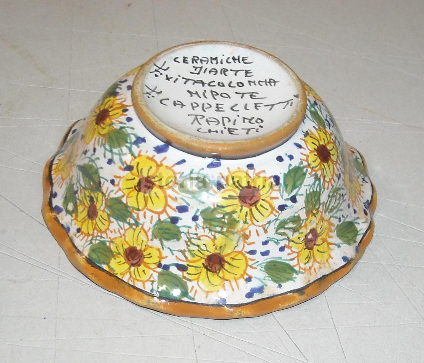 Maioliche Abruzzesi, Graziosa Ceramica, Decorativa, Floreale, Rapino, Vitacolonna immagine 3