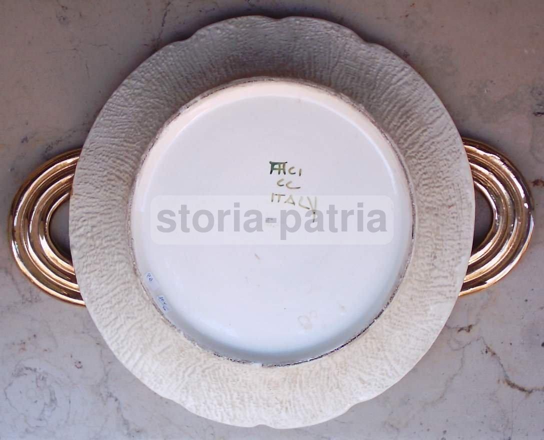 Modernariato, Design, Civita Castellana, Decorativo Vassoio Centrotavola, Firmato immagine 3