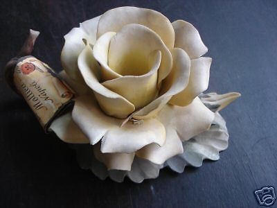 Napoli, Capodimonte, Mollica, Bellissima Rosa Portacandela, Policroma Porcellana immagine 1