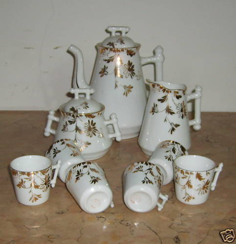 Richard Ginori, Elegante Servizio Da Caffe, Laminato Oro, Decorativo, Da Vetrina immagine 1