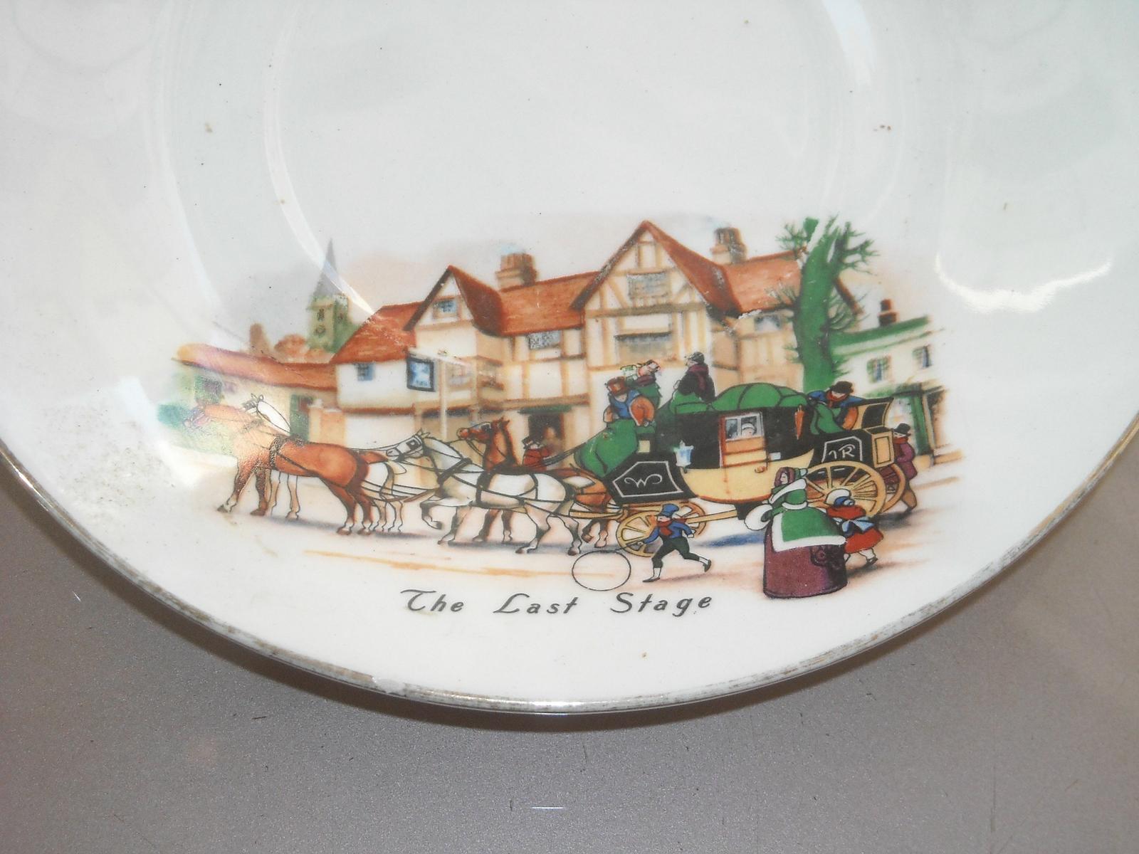 Treviso, Decorativo Piatto Figurato, Paesaggio d'Epoca Con Diligenza, Gioco Cerchio immagine 2