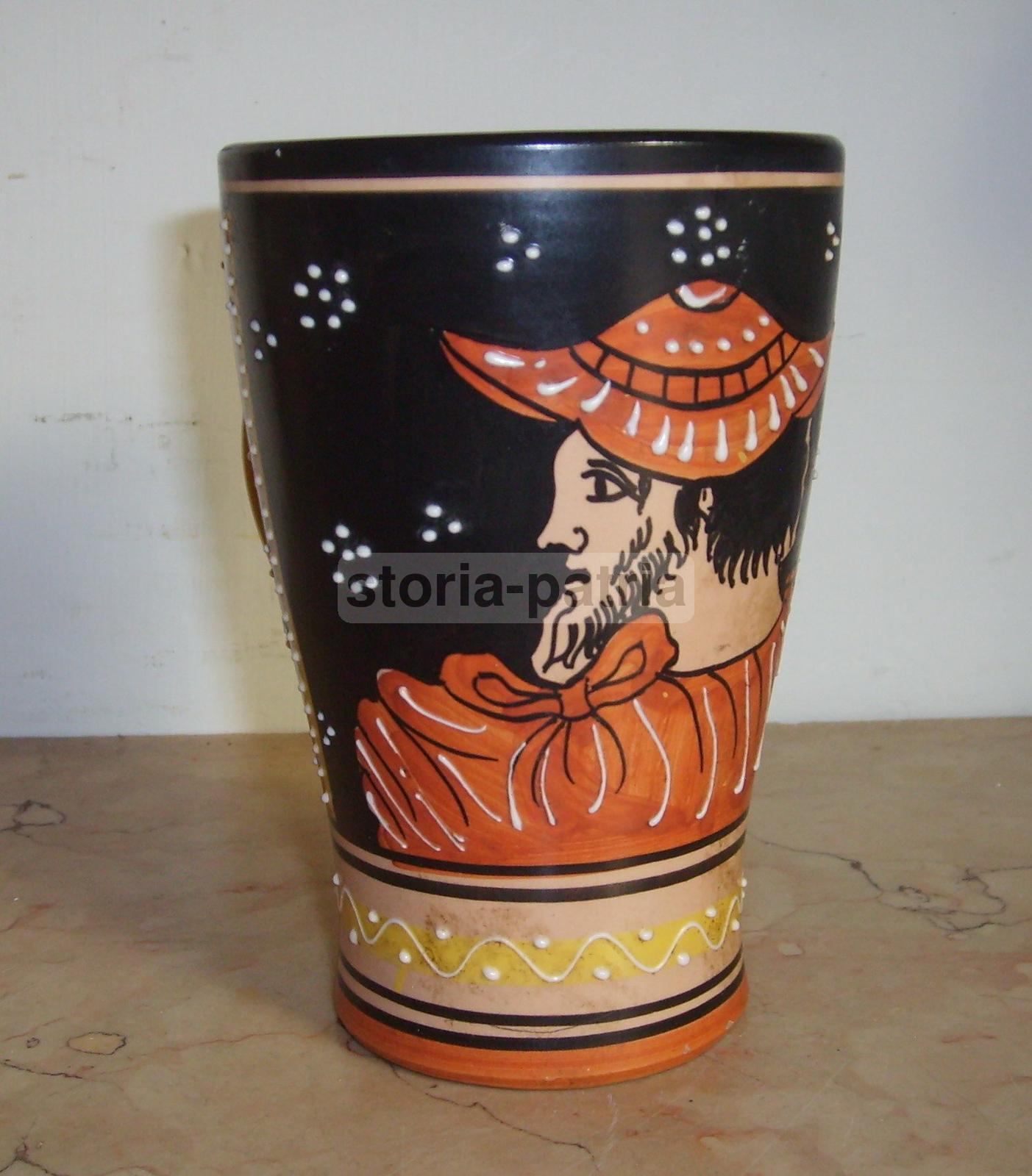 Umbria, Deruta, Gialletti, Decorativa E Artistica Ceramica, Decoro Con Personaggio immagine 1