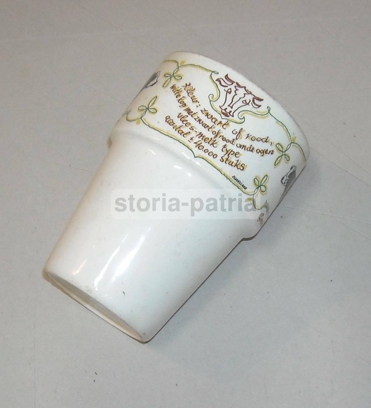 Zootecnia, Bovini, Latte, Inusuale Bicchiere, Ceramica Da Collezione, Pagnossin, 900 immagine 1